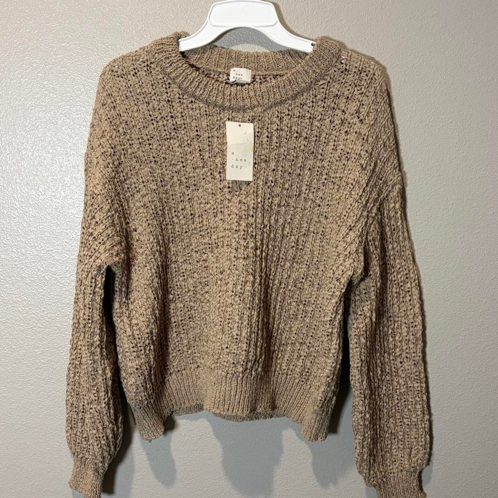 A New Day tan knit sweater